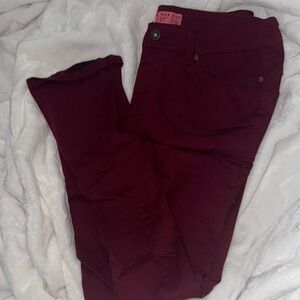 Wax Jean Women's Deep Burgundy Skinny Jeans size 13